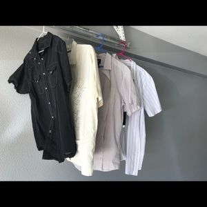 4 men’s shirtsleeve button ups